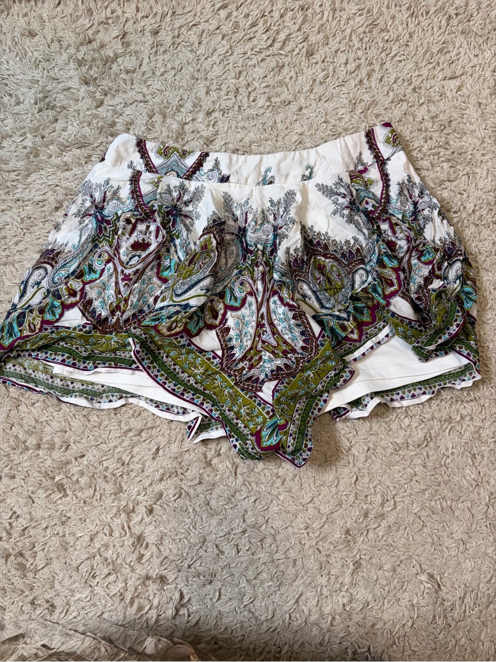 White Paisley Women's Shorts